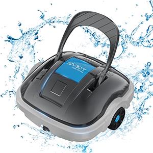 WYBOT Robot Piscina Cordless, Aspirapolvere per Piscina Dura 100 Minuti, per Piscine Fuori Terra e Piscine interrate a Fondo Piatto, Doppio Motore, Fino a 80 m² (Grigio)