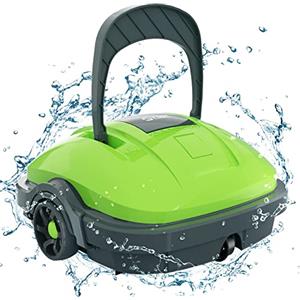 WYBOT Robot Pulitore per Piscinas Senza Fili, per Piscinas sul Suolo e Piscinas a Fondo Piano sul Pavimento, Motore Dual, Filtro Fino da 180 μm Fino a 525 Piedi Quadrati, Verde