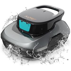 AIPER Scuba SE, Robot per piscina senza fili, Batteria a doppia azionamento, Parcheggio automatico, Adatto per piscine piatte fino a 80 mq, Drenaggio rapido, Autonomia 90 min (Nero)