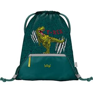 Baagl Sacca da palestra per ragazze - Sacchetti impermeabili per scarpe per bambini - Scuola e asilo Sport Bag, T-Rex, Playful