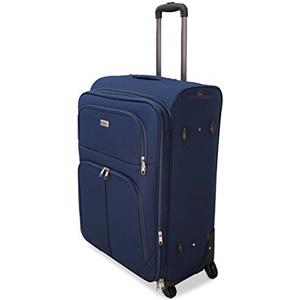 Valigeria.shop ORMI trolley ultraleggero bagaglio a mano da cabina piccolo medio grande extra large XXL 4 Ruote (Blu, XXL (85x35x52))