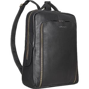 STILORD 'Daniele' Zaino da Lavoro in Pelle Uomo Donna 13 Pollici Laptop Backpack Zaino da Viaggio Vintage Bagaglio a Mano Business Zaini porta PC, Colore:nero