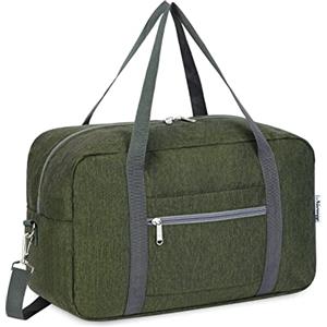 Narwey Bagaglio a Mano 40x20x25 Ryanair Borsone da Viaggio Pieghevole Aereo Borsa Palestra Borsa Weekend con Tracolla (Army Green)