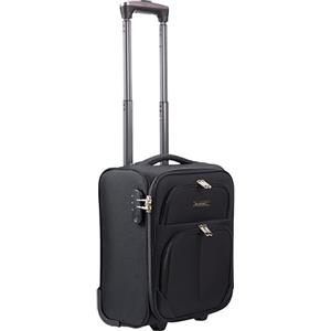 R.Leone Bagaglio a Mano 40x30x20cm Wizzair Vueling 2 Ruota in stoffa A16 (Nero, XXS 40x30x20cm 2Ruota)