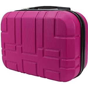 R.Leone Valigia da 1 pezzo Fino a Set 4 Trolley Rigido grande, medio, bagaglio a mano e beauty case 4 ruote in ABS 611 (XS Borsetta Beauty Case, Fucsia)