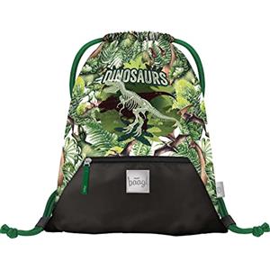 Baagl Sacca da palestra per ragazze - Sacchetti impermeabili per scarpe per bambini - Scuola e asilo Sport Bag, dinosauri, 34x42, Casual