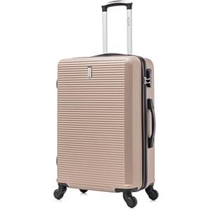 CELIMS - Valigia Media 20 kg Rigida Champagne a 4 Ruote Leggera | Valigia da Stiva 65cm | Lucchetto Integrato | ABS | Trolley Medio 65cm con 4 Ruote