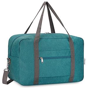 Narwey Bagaglio a Mano 40x20x25 Ryanair Borsone da Viaggio Pieghevole Aereo Borsa Palestra Borsa Weekend con Tracolla (Blu Verde)