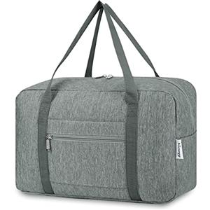 Narwey Bagaglio a Mano 40x20x25 Ryanair Borsone da Viaggio Pieghevole Borsa da Cabina Aereo Borsa Palestra Borsa Weekend (Grigio)