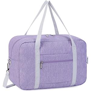 Narwey Bagaglio a Mano 40x20x25 Ryanair Borsone da Viaggio Pieghevole Aereo Borsa Palestra Borsa Weekend con Tracolla (Viola)