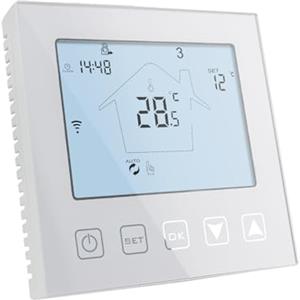 KETOTEK Termostato WiFi Caldaia/Acqua Riscaldamento a Pavimento 3A Compatibile con Alexa, Intelligente Programmabile Termostato Ambiente Caldaia a Gas Tuya Smart Life App Controllo 220V