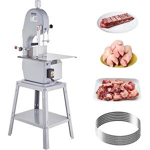 VEVOR Segaossa Elettrica da Terra Uso Commerciale in Acciaio Inox per Carne Ossa da Macellerie 1500W Produttività max. 300kg/ora, Macchina Segaossa Elettrica Spessore di Taglio 4-200mm Altezza 250mm