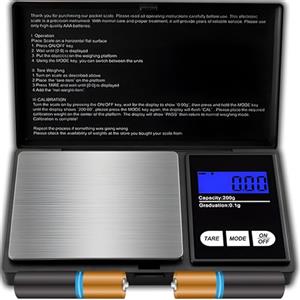 Retoo Bilancia di Precisione 200g/0.01g, Portatile Bilance per Gioielli, Digital Pro Pocket, con Display LCD e 7 Unità, Funzione Tara, per Cucina Cucinare, Caffè, Farmaci, Nero