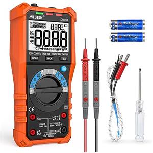 MESTEK Multimetro Digitale MESTEK AC/DC Tensione Corrente 6000 Conta Autoranging TRMS per Amp Volt Ohm Hz Resistenza Continuità Diodi Frequenza Capacità Temperatura NCV Portatile Elettricista Tester