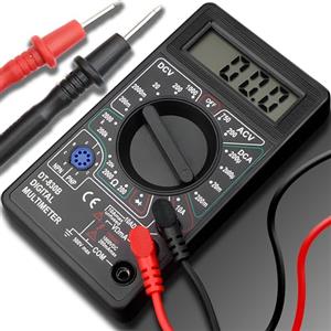 Retoo Multimetro digitale con ohmmeter, amperometro, voltmetro per tensione AC/DC, misuratore di corrente DC/AC, corrente 0-5A, tensione misurata, corrente, resistenza, passaggio, diodi, nero