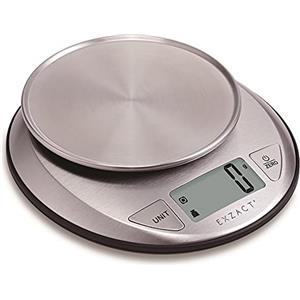 Exzact Bilancia da cucina digitale in acciaio inossidabile - Funzione Tara - Max Capacità 5 kgs - Bilancia da Cucina Elettronica - Per alimenti umidi e asciutti