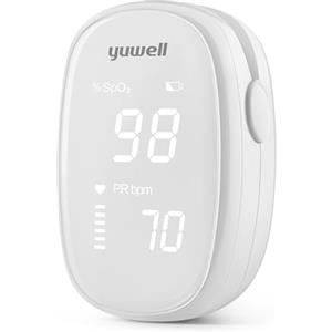 yuwell Saturimetro da Dito Professionale, Ossimetro Monitoraggio della Frequenza del Polso, Pulsossimetro Misuratore Saturazione dell'Ossigeno nel Sangue, Batterie Incluse(YX102)