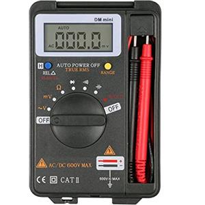 AUTOOL DM Mini Multimetro Digitale,Multi Tester Digitale Tipo Portatile Multimetro Autorange Tascabile Voltmetro Tester con LCD, AC/DC Transistor di tensione