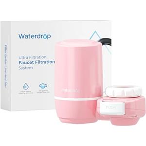 Waterdrop per la Cura Della Pelle Sistema di Filtrazione, Filtro dell'Acqua per Rubinetto, Certificato NSF, Riduce il Cloro, si Adatta al Rubinetto Standard, WD-FC-02, Rosa (1 Filtro)