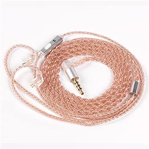 EZ EAR KBEAR Cavo per auricolari, 4N ad alta purezza singolo cristallo in rame nel cavo del monitor dell'orecchio, migliora il suono per TIN T2 T3 T2 PRO KBEAR F1 SE215 SE315 (MMCX, 3,5 mm, mic)