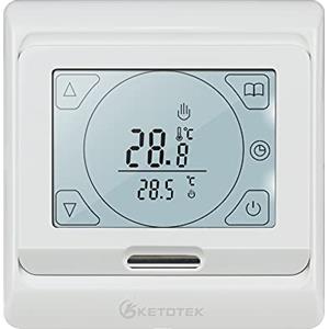 KETOTEK Termostato Riscaldamento Programmabile Digitale con sonda AC 220V 16A LCD Touch Screen a Pavimento Termostato Ambiente da Parete Elettrico Regolatore di temperatura