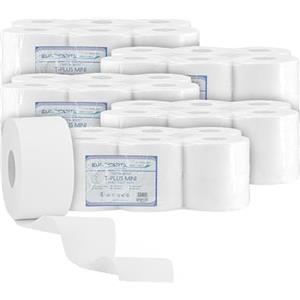 IMBALLAGGI 2000-60 Rotoli Carta Igienica Mini Jumbo - 5 Confezione da 12 Rotoli - 609 strappi ogni rotolo - Carta Igienica ecologica in pura cellulosa, 2 veli, per Dispenser