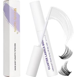 WENDY LASHES Colla per Ciglia Extension Ciuffetti 5ml Bianca Lash Bond Colla per Ciglia a Grappolo Tenuta Forte Ciglia Finte Ciuffetti con Colla Mascara per Ciglia Individuali WENDY LASHES(5ml)