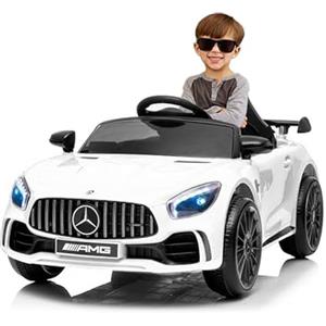 ATAA Mercedes GTR Mini 12v - Bianco - Auto elettrica per Bambini 12 V con Telecomando per Genitori e Maniglia per rimorchiarlo