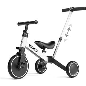 KORIMEFA 4 IN 1 Triciclo Bambini Triciclo con Maniglione di Spinta il Genitore per 1-3 Anni Ragazzi Ragazze Triciclo per Bambini Bicicletta Equilibrio Sedile e Maniglia Regolabili