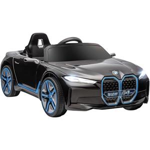 HOMCOM Macchina Elettrica per Bambini 3-6 Anni con Licenza BMW con Telecomando, Clacson e Fari, Macchinina Giocattolo 12V in PP e Metallo, 115x67x45 cm, Nero e Azzurro