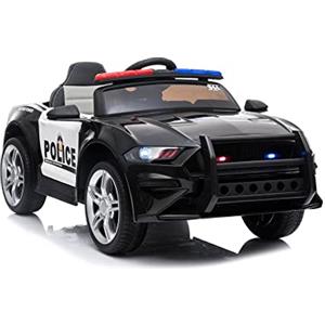 ATAA Macchina della polizia ATAA - Macchina della polizia per bambini con sirena, luci e microfono, telecomando per genitori e batteria 12 V