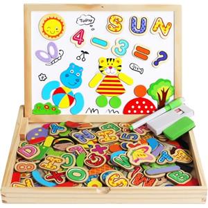 yoptote Giochi Bambini 2 Anni Puzzle Magnetico Legno - Lavagna Magnetica per Bambini Giochi Educativi Montessori 2 3 Anni Giocattoli Bambina 2 Anni Lettere Magnetiche per Bambini Regalo Bambina 2 3 Anni