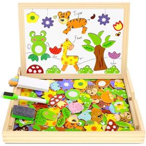 COOLJOY Giochi Montessori 2 Anni, Puzzle Magnetico Giochi Bambini 2 3 4 Anni, Animali Lavagna Magnetica per Bambini, Puzzle Regalo Bambino-Bambina 3 Anni