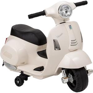 Baroni Toys Vespa Elettrica per Bambini Licenza Ufficiale, Moto Ride-On con Rotelle, Manubrio Sterzante, Fari e Clacson, Motore 6V, Velocità 3 km/h, da Interno ed Esterno, 61x31x32,5 cm, Bianco