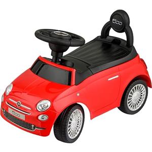 Baroni Toys Macchinina Fiat 500 Cavalcabile Bambini dai 12 ai 36 Mesi, Volante con Clacson e Suoni, Vano Portaoggetti e Schienale, Auto Bambino Bambina per Imparare a Camminare, Rosso, 28x60x23 cm