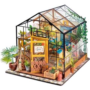 Robotime 3D Miniatura Casa delle Bambole Fai da Te con Accessori e mobili Adatti Regalo Creativo Ideale per Natale o Compleanni, Regalo per La Festa Della Mamma(Greenhouse)