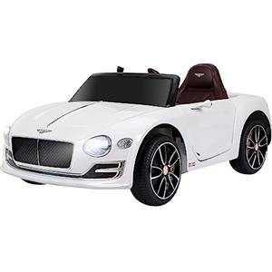 HOMCOM Macchina Elettrica per Bambini Bentley GT con 2 Portiere Guida Manuale e Telecomando, Fari e Suoni, 108x60x43cm, Bianco