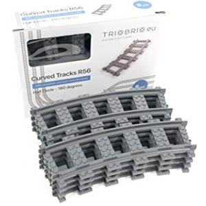 Trixbrix.eu Curved Tracks R56 Compatible with Lego City Train Set 60197 60198 10277 60205 60238 60337