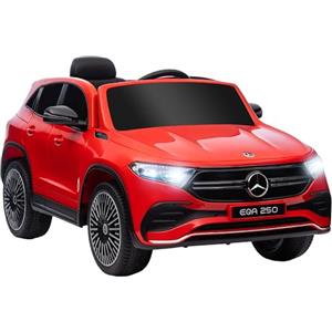 HOMCOM Mercedes Benz EQA Macchina Elettrica per Bambini 3-8 Anni, Auto per Bambini con Telecomando, Fari e Clacson, Rossa e Nera