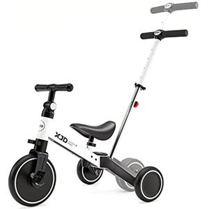 XJD 4 in 1 Triciclo per Bambini Con Putter Staccabile Bicicletta Equilibrio Adatto per età 1-3Anni (Bianco)