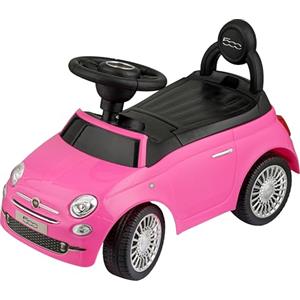 Baroni Toys Macchinina Fiat 500 Cavalcabile Bambini dai 12 ai 36 Mesi, Volante con Clacson e Suoni, Vano Portaoggetti e Schienale, Auto Bambino Bambina per Imparare a Camminare, Rosa, 28x60x23 cm