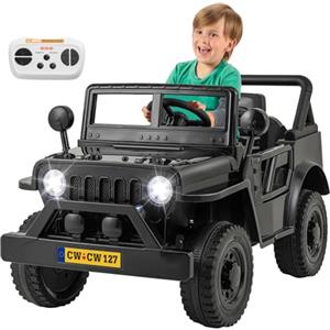 COSTWAY 12V Macchina Elettrica per Bambini, Veicolo Elettrico con Telecomando Luci LED Musica Clacson, 3 Velocità 3-8 Km/h, Auto Elettrica per Bambini 3 Anni+, 102,5x64x59,5 cm