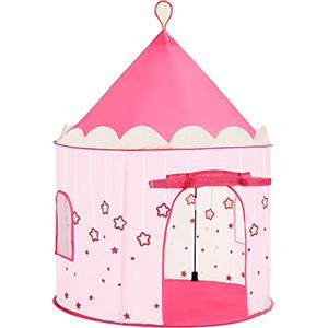 SONGMICS Tenda da Gioco Castello da Principessa per Ragazze e Bambini, Casetta dei Giochi per Interni ed Esterni, con Borsa da Trasporto, Regalo per Bambini, Rosa LPT01PK