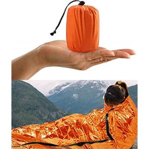 HONYAO Sacco a Pelo d'Emergenza, Coperta di Sopravvivenza Riutilizzabile, Coperta di Isolamento Termico di Primo Soccorso per Outdoor Campeggio Trekking Viaggiare