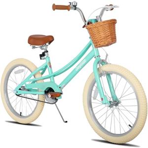 JOYSTAR 16 pollici bicicletta per bambini con ruota di allenamento e cestini, bicicletta per bambini per 4-7 anni ragazze, verde.