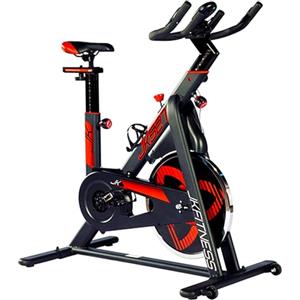 JK FITNESS Spin Bike [Volano 20 Kg] Cyclette Da Casa, Cyclette Professionale | Console LCD | Regolabile e Ergonomica [Sella Soft Race Regolabile] Sistema Frenante a Tampone | Trasmissione a Cinghia