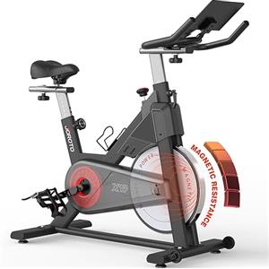 JOROTO Cyclette da Casa Professionale, Cyclette da Camer Magnetica, Cicletta con Manubrio Regolabile in 4 Direzioni, Monitor LCD, Supporto per Tablet Extra Large, Capacità di carico di 150 KG