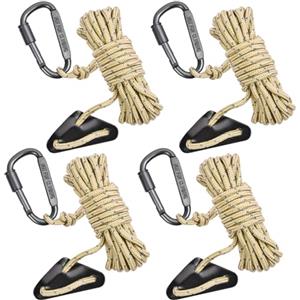 HOTUT Tiranti Tenda Paracord 5mm Corda Nylon Campeggio Corda, 4PZ Tiranti Corda per Tenda Campeggio Corde con Tenditori per Tenda, Riflettente Tenditore Corda Tiranti Corde per Tenda Ombrellone Telone