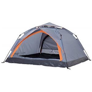 Lumaland Tenda da Campeggio Resistente e Leggera Pop Up per 3 Persone 215x195x120cm Grigio