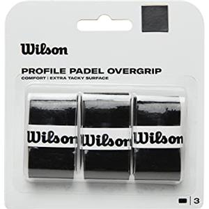 Wilson Padel Profile Overgrip, Confezione da 3 Pezzi, Nero, WR8416601001